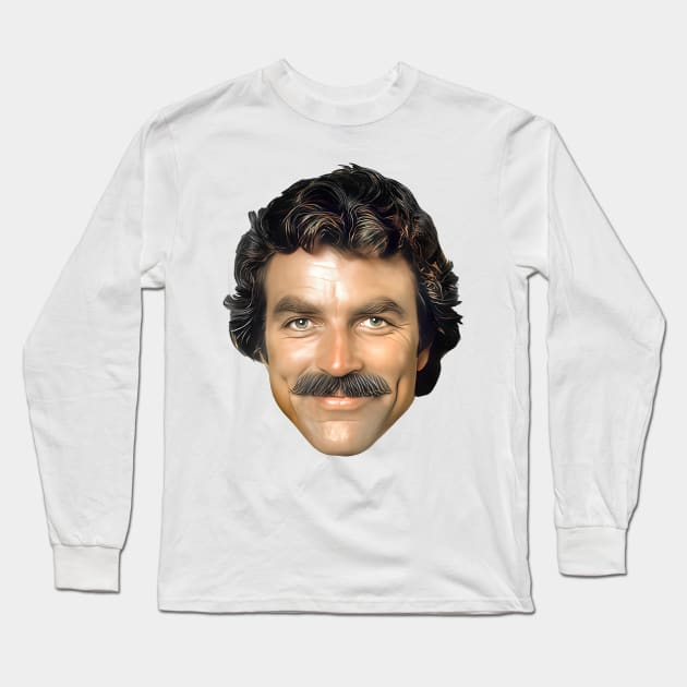 Tom Selleck Long Sleeve T-Shirt by DankFutura